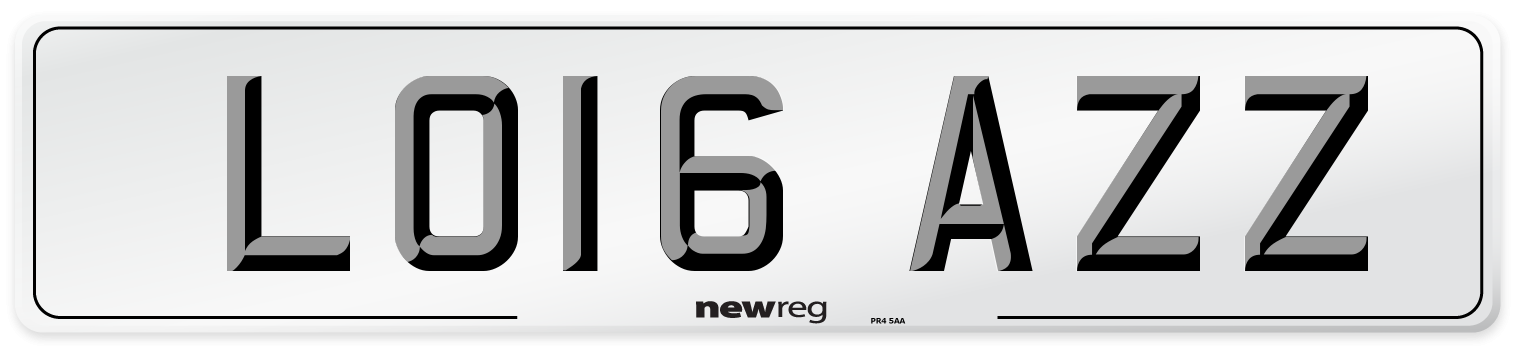LO16 AZZ Number Plate from New Reg